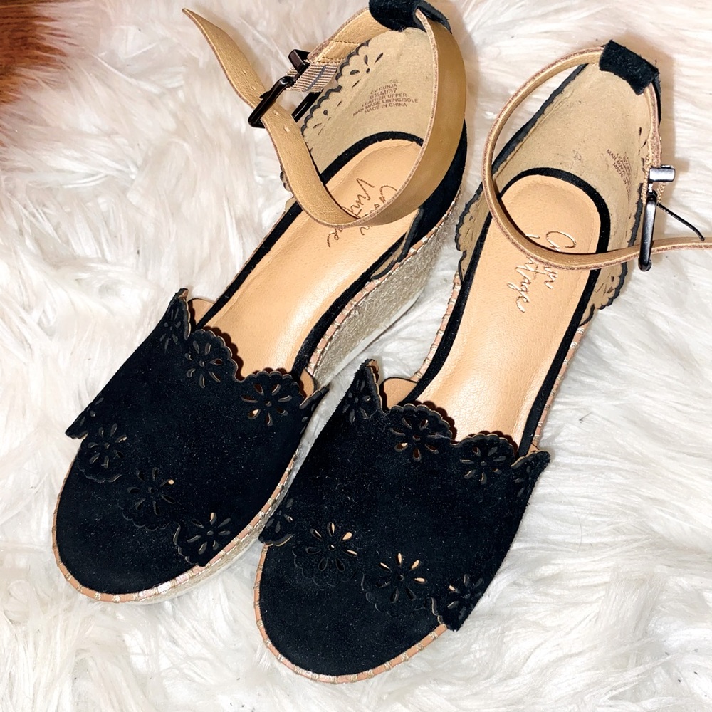 Crown Vintage Black espadrille Wedge